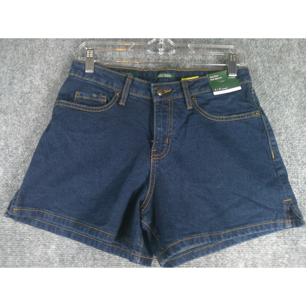 Wild Fable Women's Mid-Rise Midi Denim Shorts Dark Wash Size 4 4 Inch Inseam New